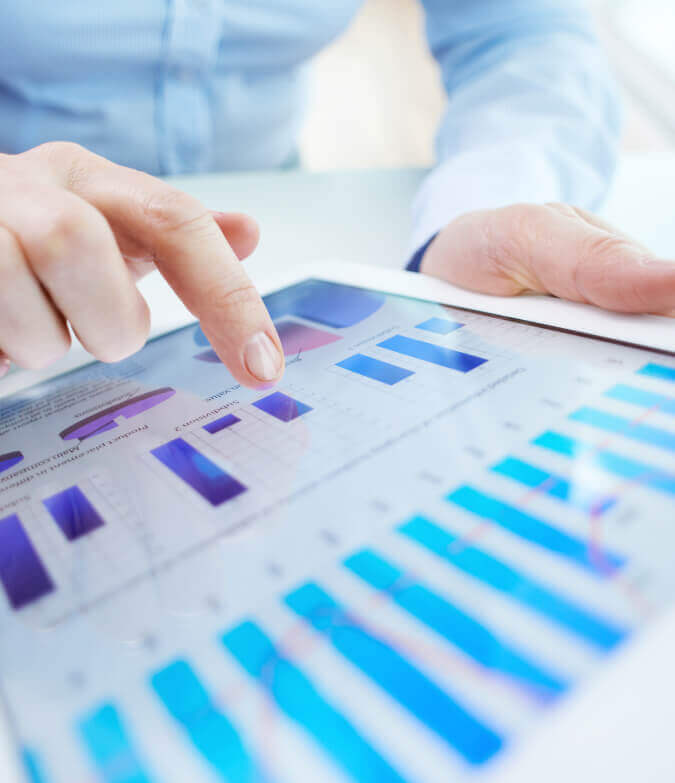 business reports shown on notepad